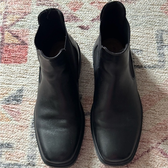 Ecco Black Leather Chelsea Boots Slip-On Ankle - Picture 6 of 6